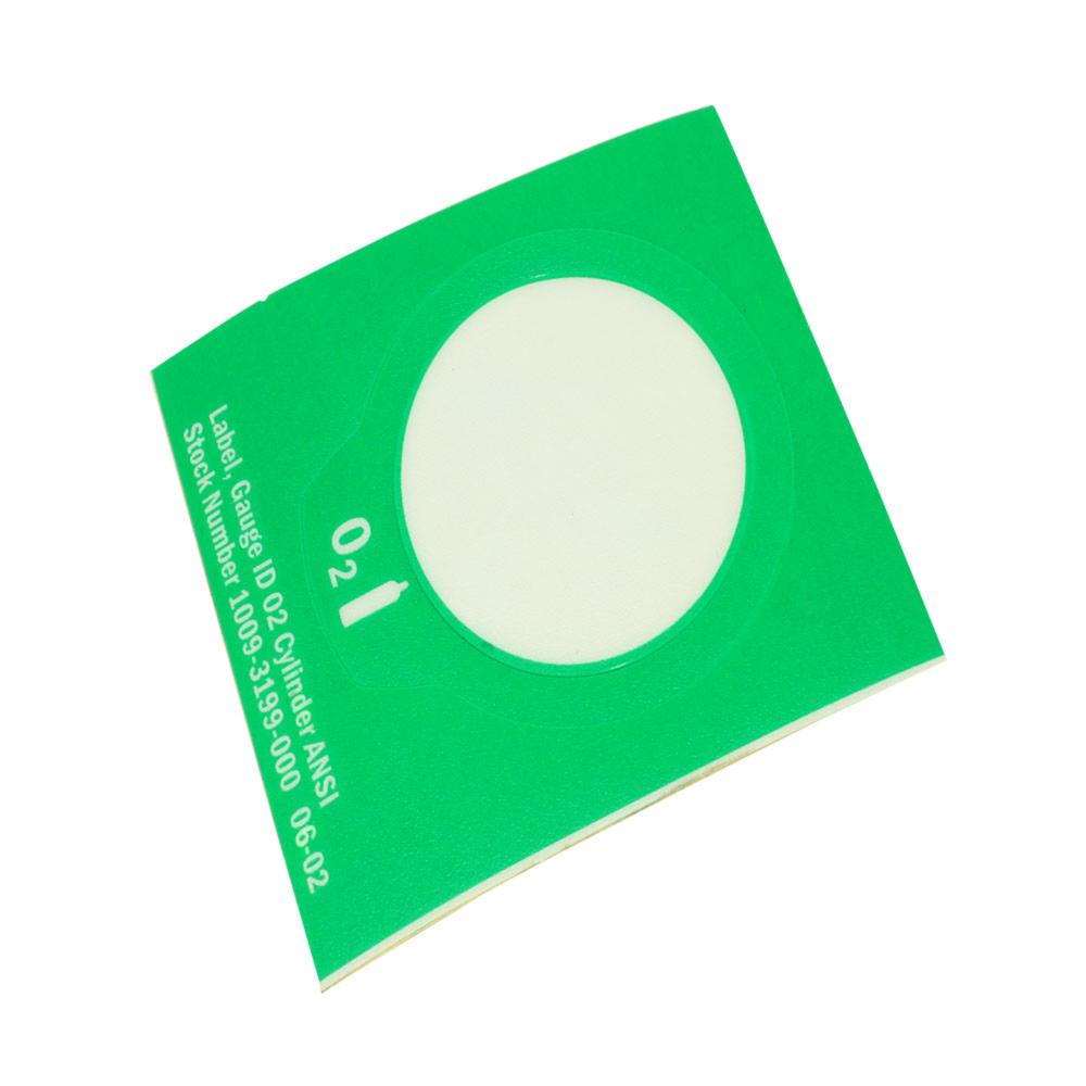 Label Gauge ID Green/White Oxygen Cylinder ANSI Label Gauge ID Green/White Oxygen Cylinder ANSI
