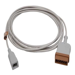 Temperature Cable, 400 Series for Disposable Probes, Single, 3.6 m/12 ft Temperature Cable, 400 Series for Disposable Probes, Single, 3.6 m/12 ft