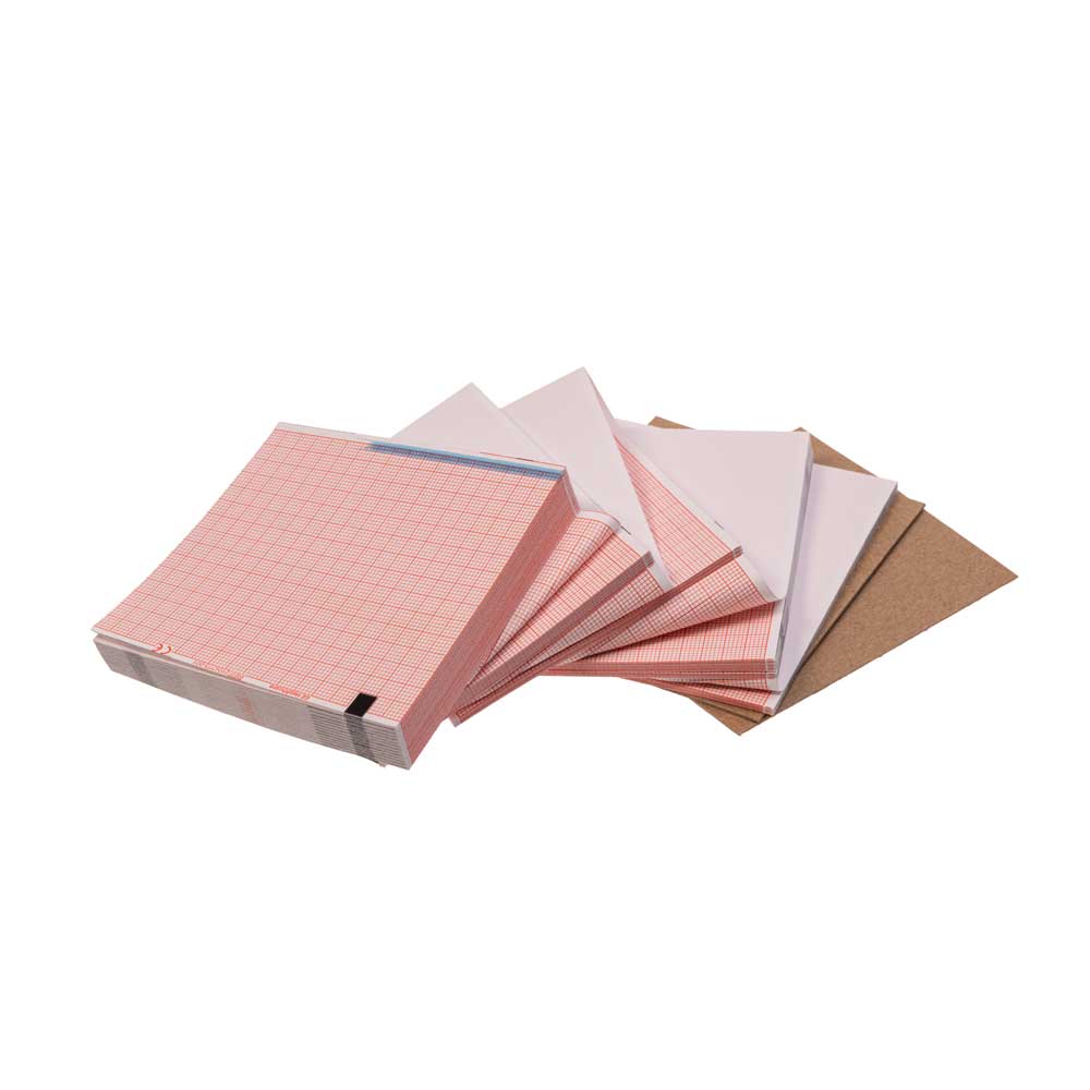 PAPER 80MM WIDE, RED GRID 75MM WIDE, Z-FOLD, BLOCK QUEUE, 280 SHEETS, 10 PACKS