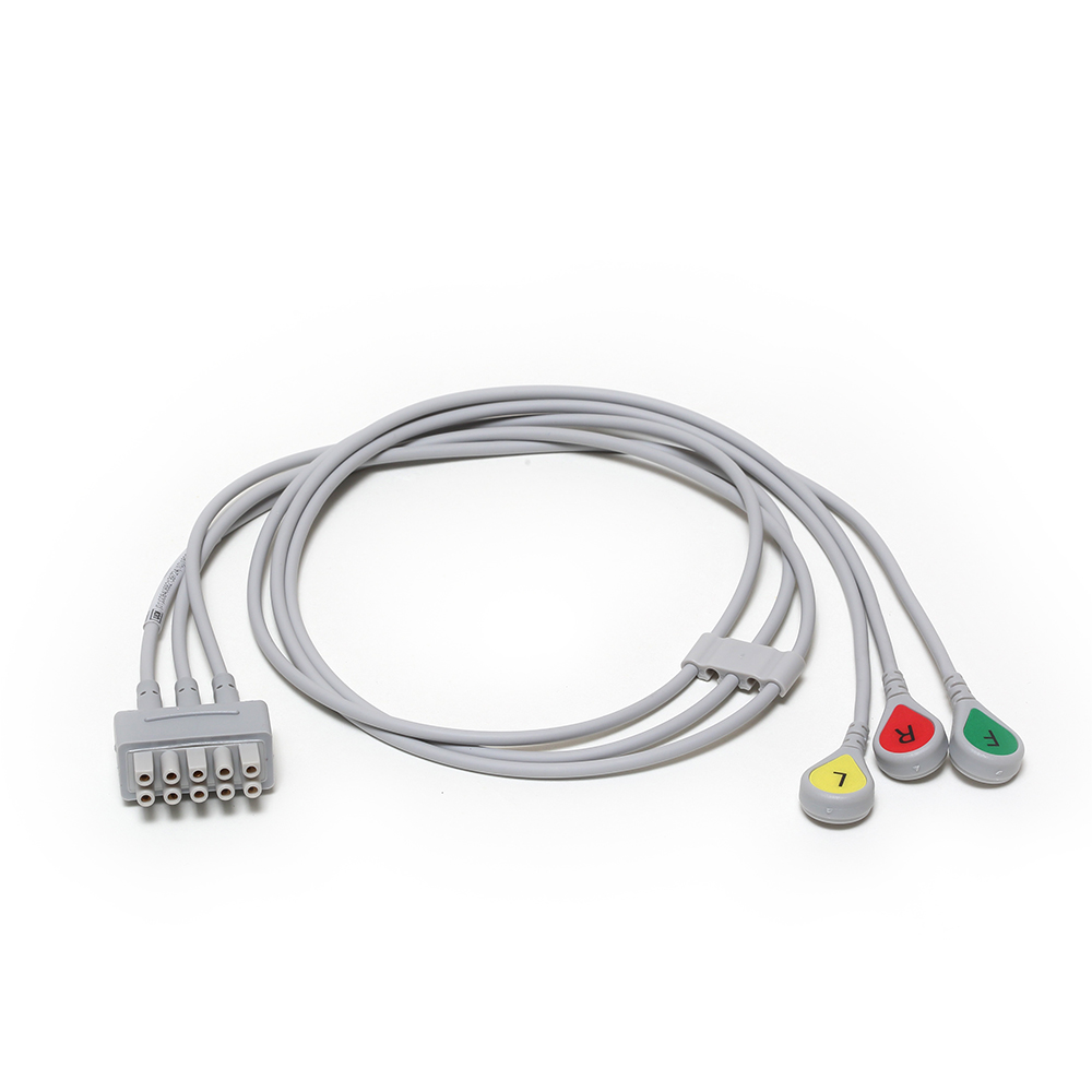 ECG Leadwire set, 3-lead, grouped, snap, IEC, 74 cm/29 in, 1/pack ECG Leadwire set, 3-lead, grouped, snap, IEC, 74 cm/29 in, 1/pack