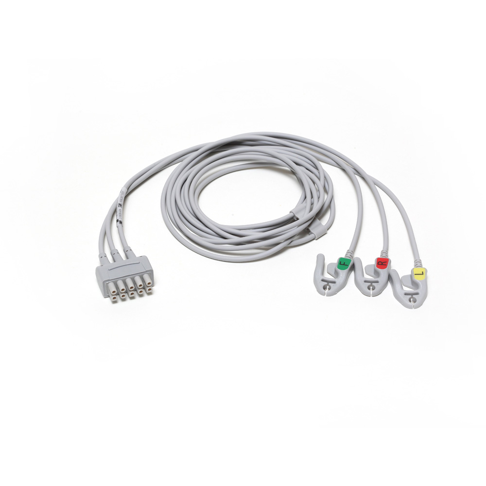 ECG Leadwire set, 3-lead, grabber, IEC, 130 cm/51 in, 1/pack
