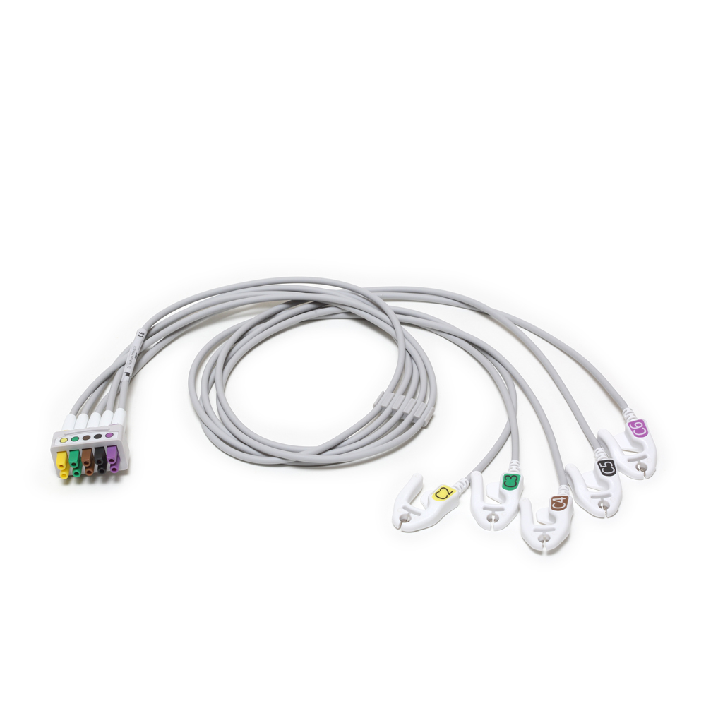 ECG Leadwire set, 5-lead C2-6, grabber, IEC, 74 cm/29 in, 1/pack ECG Leadwire set, 5-lead C2-6, grabber, IEC, 74 cm/29 in, 1/pack