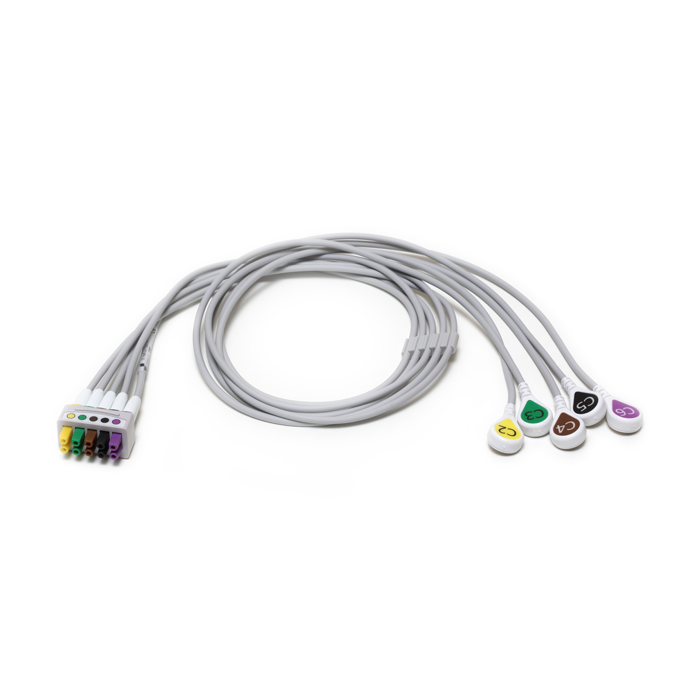 ECG Leadwire set, 5-lead C2-6, snap, IEC, 74 cm/29 in, 1/pack ECG Leadwire set, 5-lead C2-6, snap, IEC, 74 cm/29 in, 1/pack