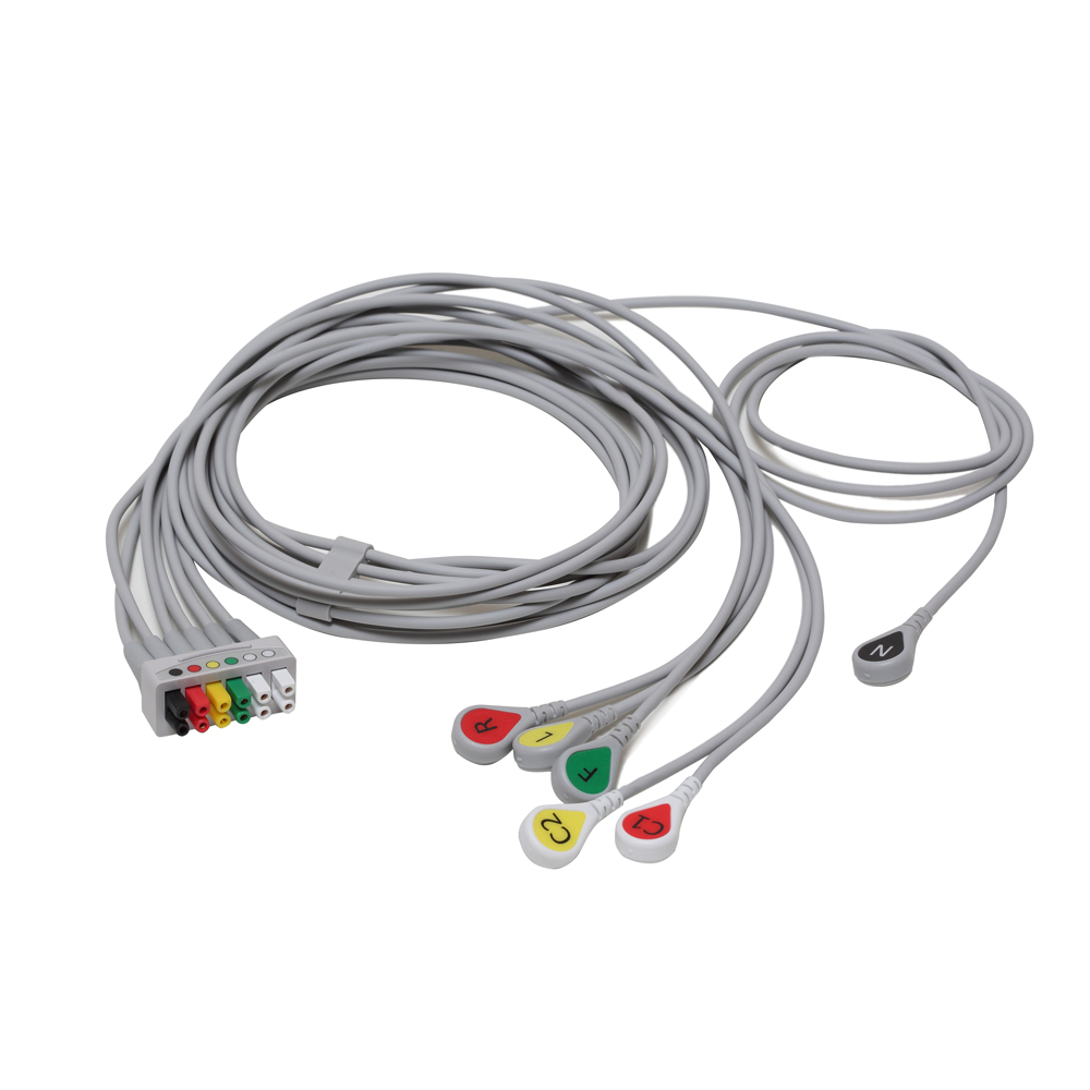 ECG Leadwire set, 6-lead, grouped, snap, IEC, 130 cm/51 in, 1/pack ECG Leadwire set, 6-lead, grouped, snap, IEC, 130 cm/51 in, 1/pack