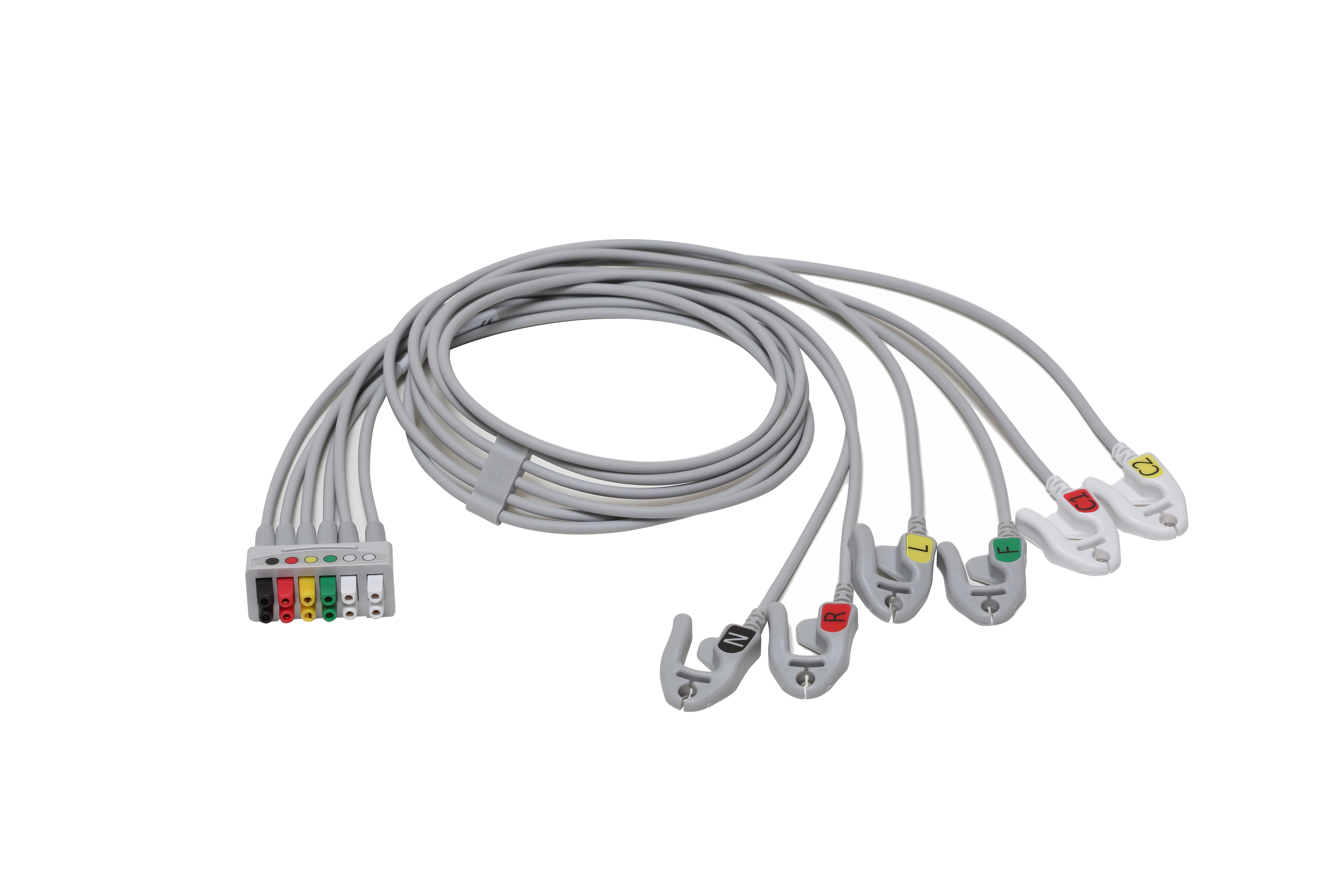 ECG Leadwire set, 6-lead, grouped, grabber, IEC, 74 cm/29 in, 1/pack