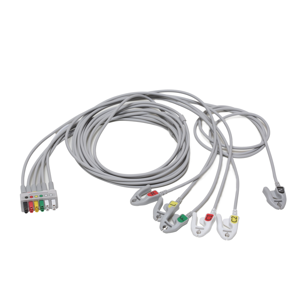 ECG Leadwire set, 6-lead, grouped, grabber, IEC, 130 cm/51 in, 1/pack ECG Leadwire set, 6-lead, grouped, grabber, IEC, 130 cm/51 in, 1/pack