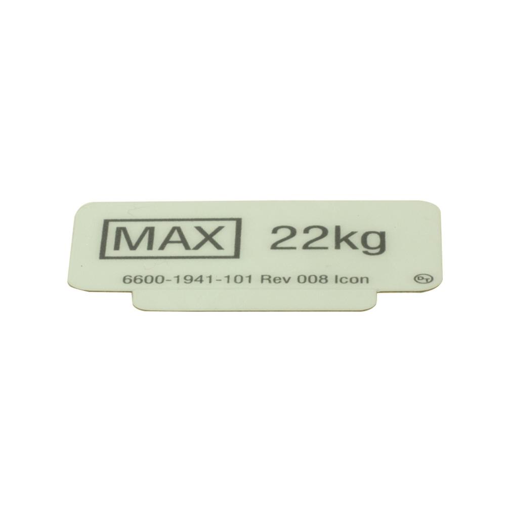 Sticker Weight Limit Label - Shelf 50lb 22kg English Sticker Weight Limit Label - Shelf 50lb 22kg English